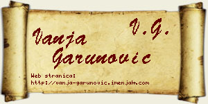 Vanja Garunović vizit kartica